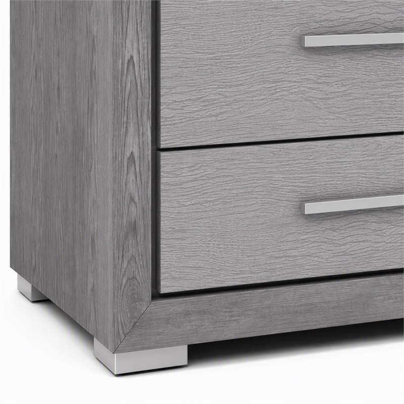 Bowery Hill Transitional Wood 5-Drawer Chest in Gray