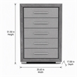 Bowery Hill Transitional Wood 5-Drawer Chest in Gray