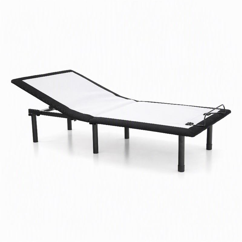 Bowery Hill Adjustable Twin XL Metal Bed Frame in Black