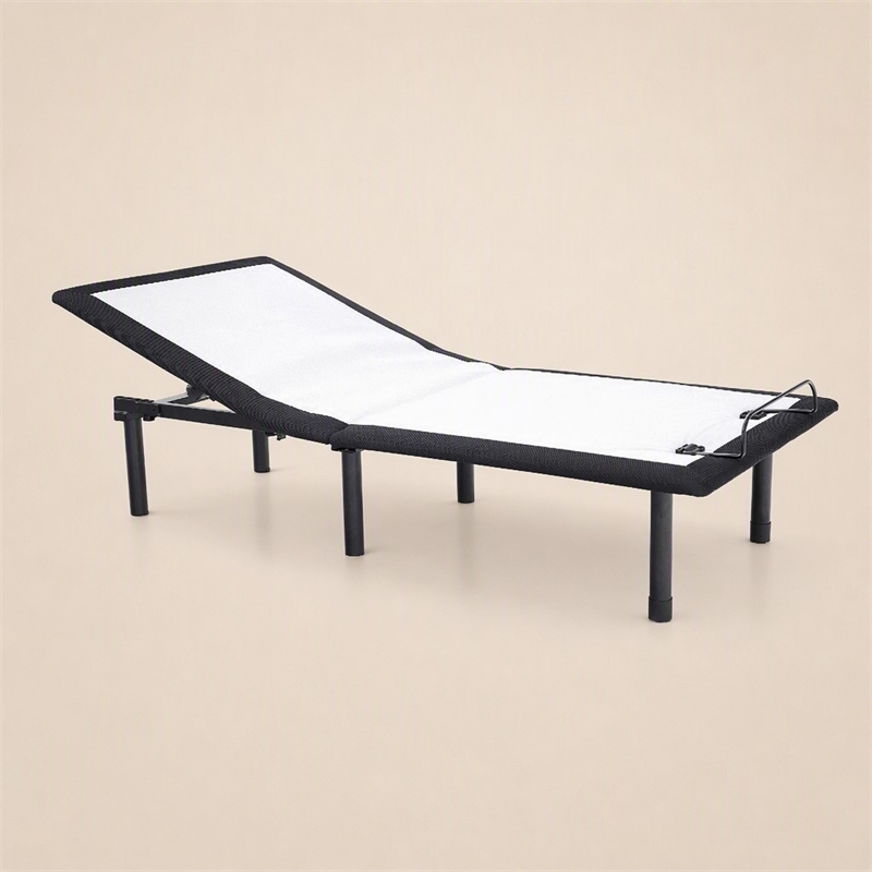 Bowery Hill Adjustable Twin XL Metal Bed Frame in Black