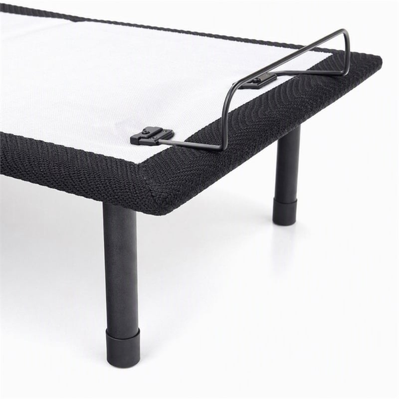 Bowery Hill Adjustable Twin XL Metal Bed Frame in Black
