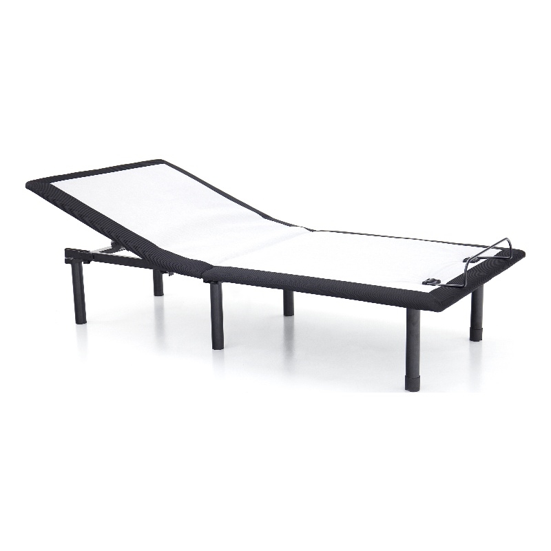 Bowery Hill Adjustable Twin XL Metal Bed Frame in Black