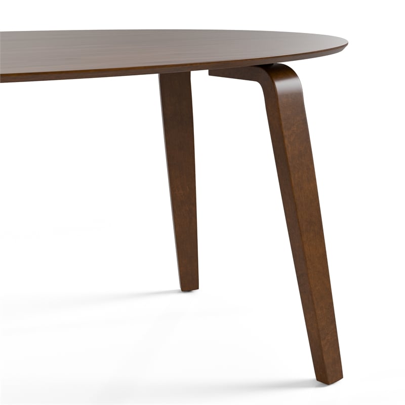 Bowery Hill Oval Solid Wood Dining Table in Walnut Finish