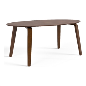 Bowery Hill Oval Solid Wood Dining Table in Walnut Finish
