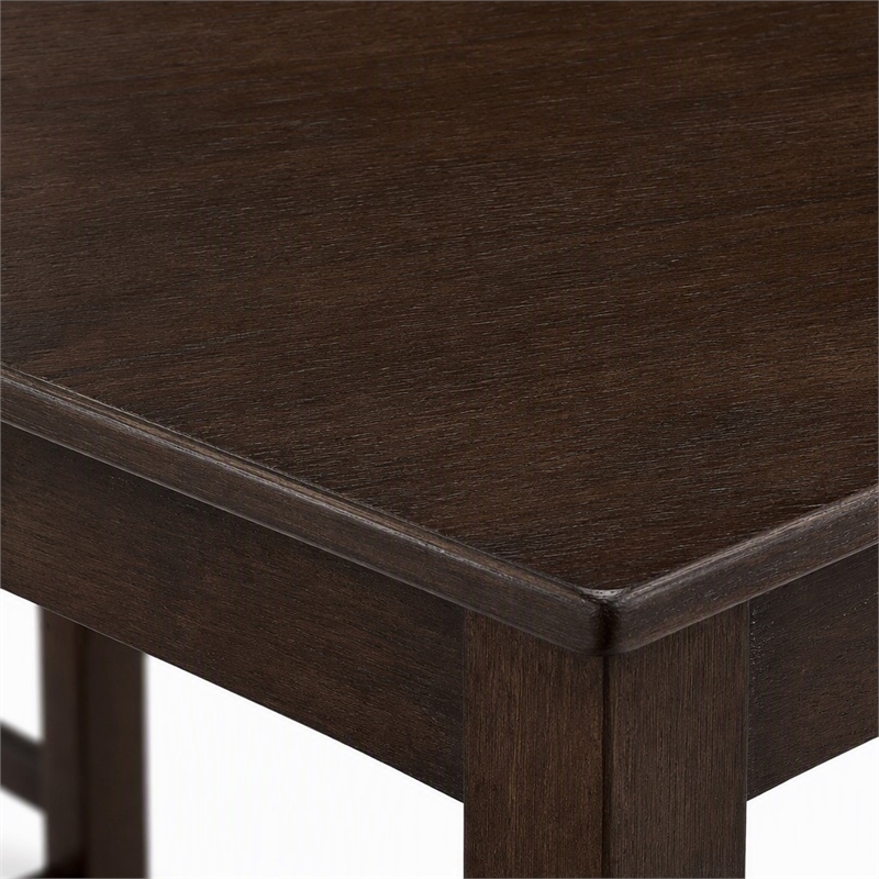 Bowery Hill 5-Piece Rubberwood Counter Height Dining Set in Espresso