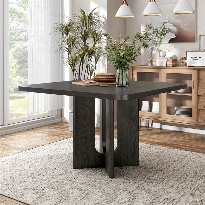 Bowery Hill Solid Wood Square Counter Height Table in Ash Gray