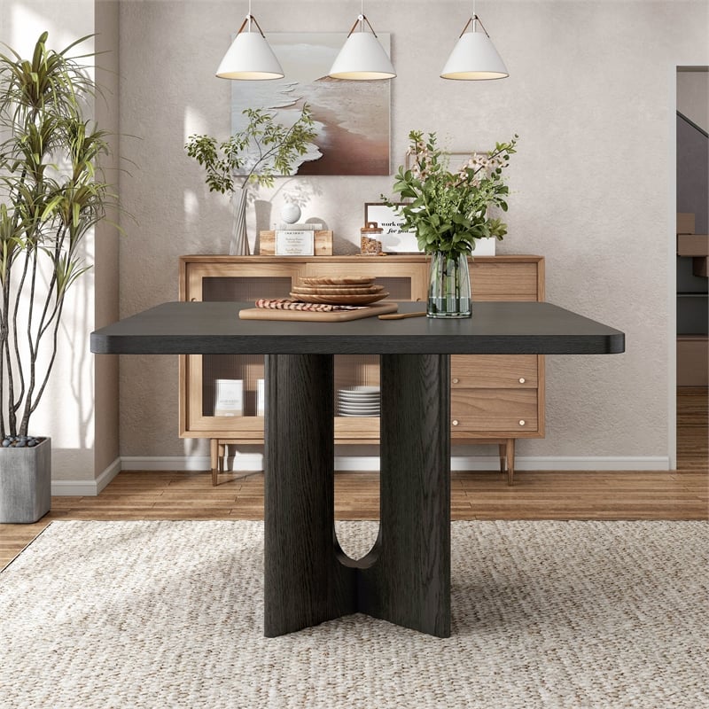 Bowery Hill Solid Wood Square Counter Height Table in Ash Gray