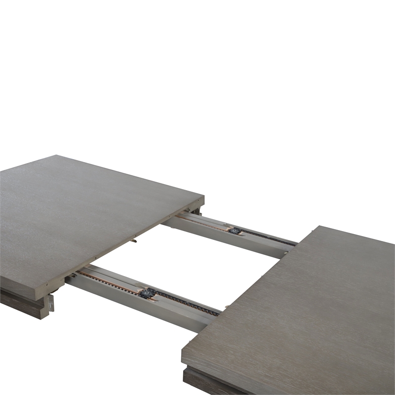 Bowery Hill Wood Two-Tone Dining Table in Gray and Stone Gray Finish