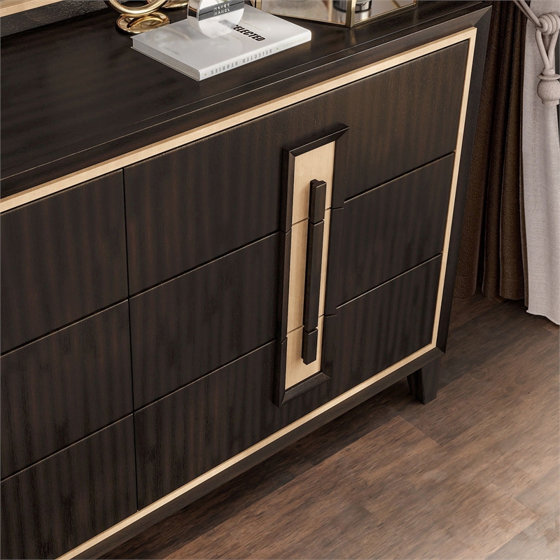 Bowery Hill 6-Drawer Solid Wood Dresser in Espresso Finish