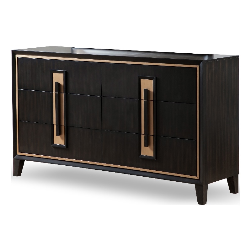 Bowery Hill 6-Drawer Solid Wood Dresser in Espresso Finish