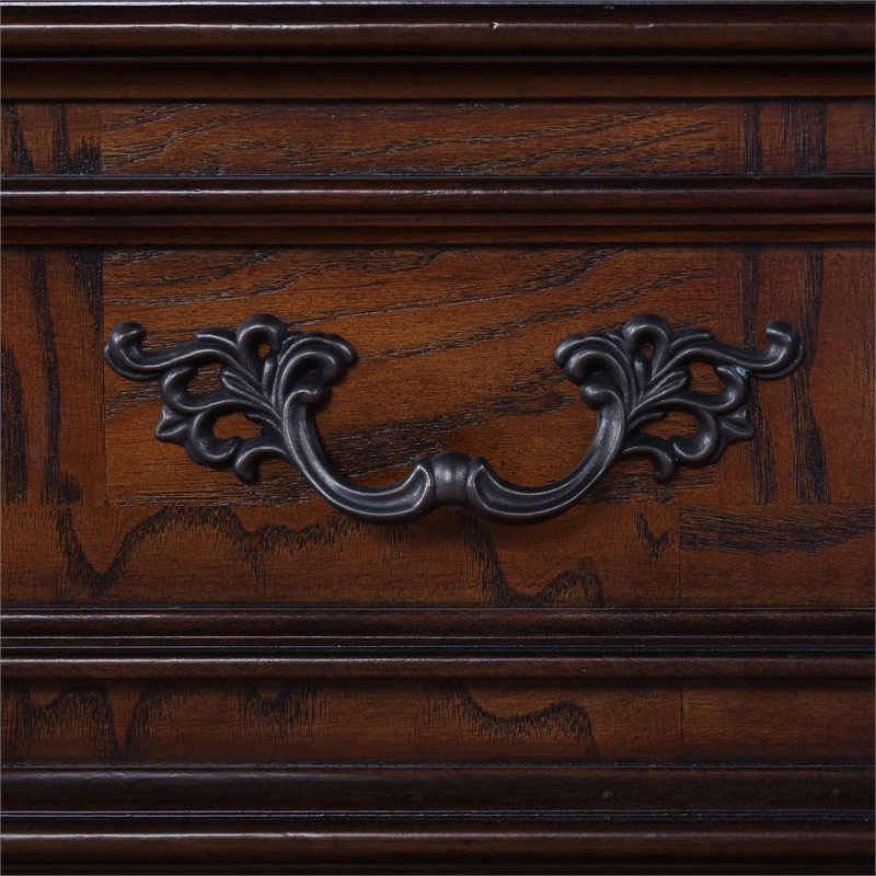 Bowery Hill 9-Drawer Solid Wood Dresser in Dark Cherry Finish