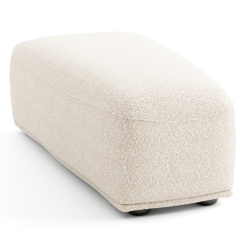 Bowery Hill Boucle Trapezoid Ottoman in Beige