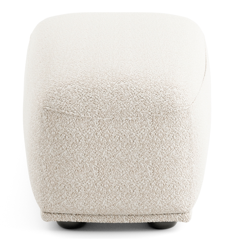 Bowery Hill Boucle Trapezoid Ottoman in Beige