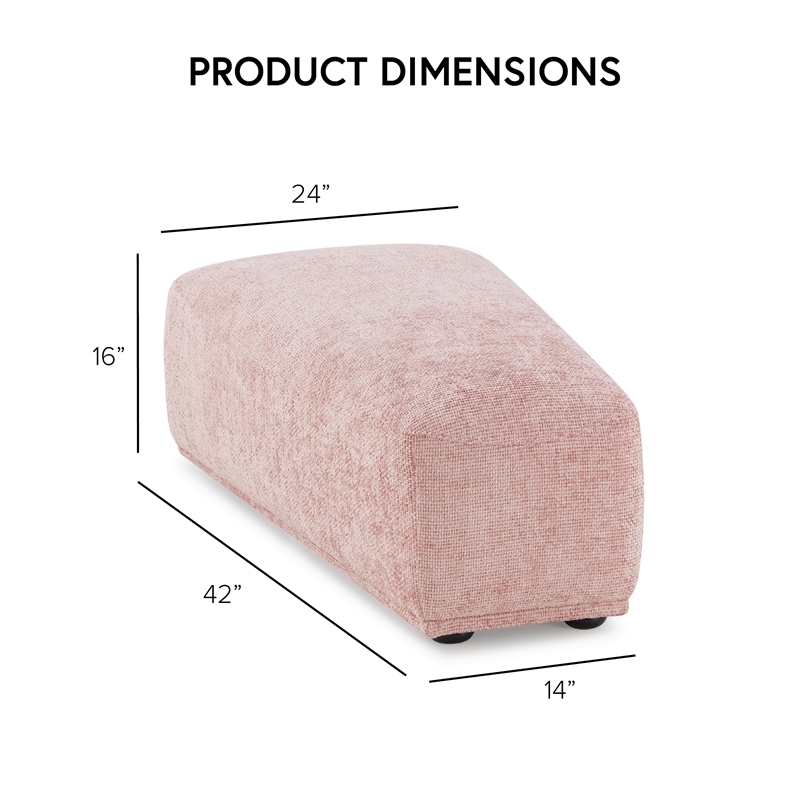 Bowery Hill Boucle Trapezoid Ottoman in Beige