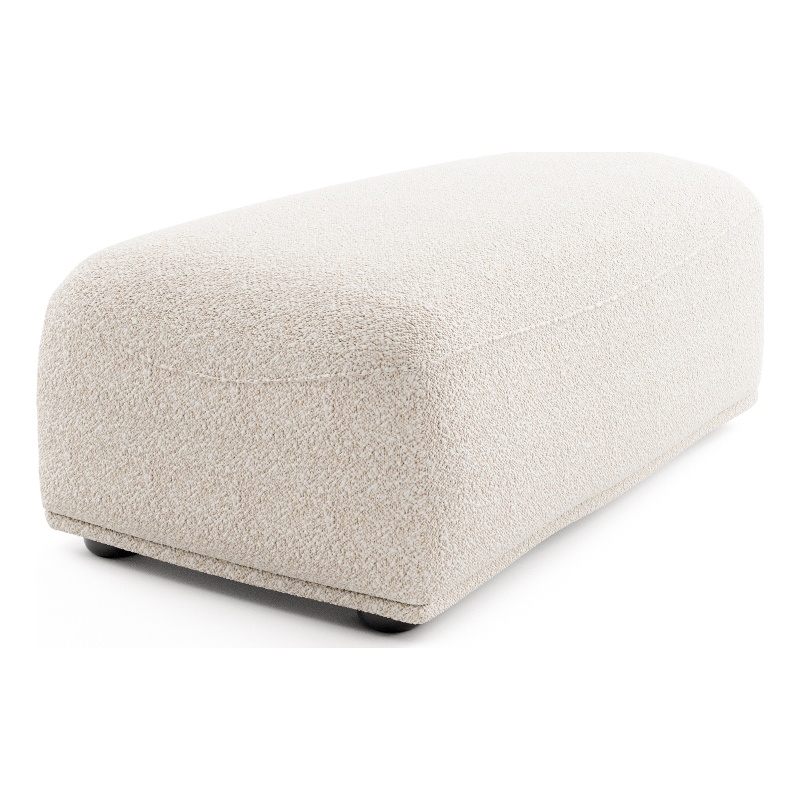 Bowery Hill Boucle Trapezoid Ottoman in Beige