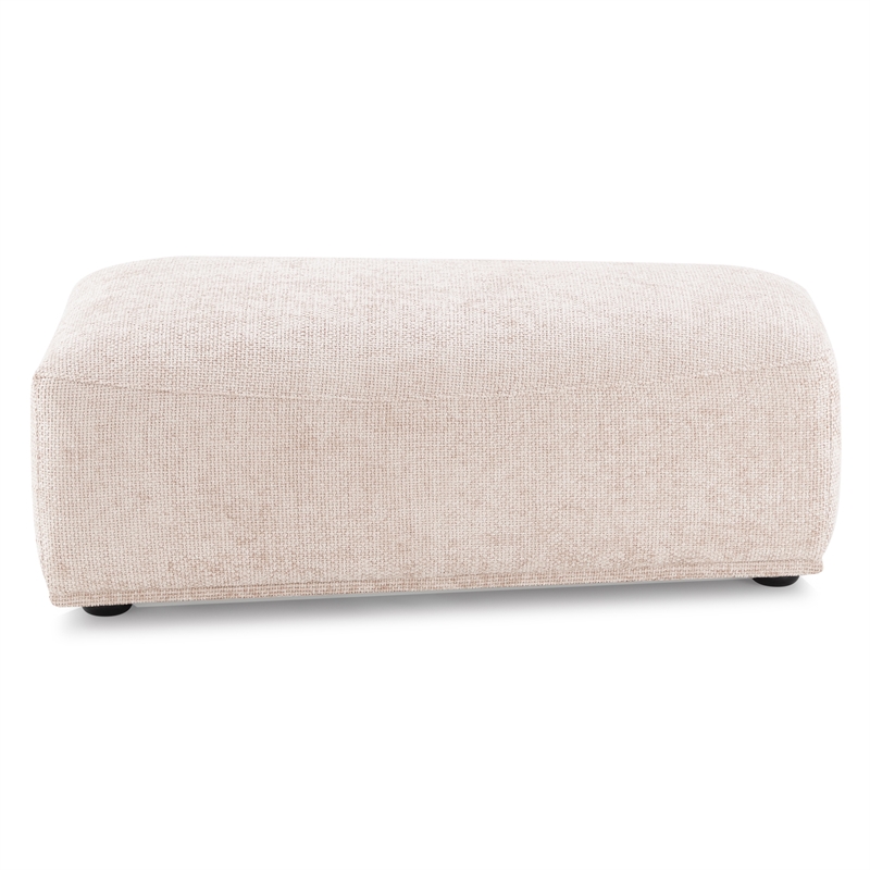 Bowery Hill Chenille Trapezoid Ottoman in Light Brown