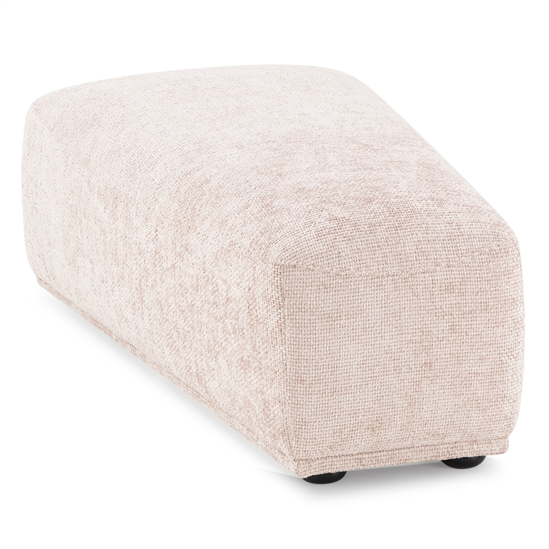 Bowery Hill Chenille Trapezoid Ottoman in Light Brown