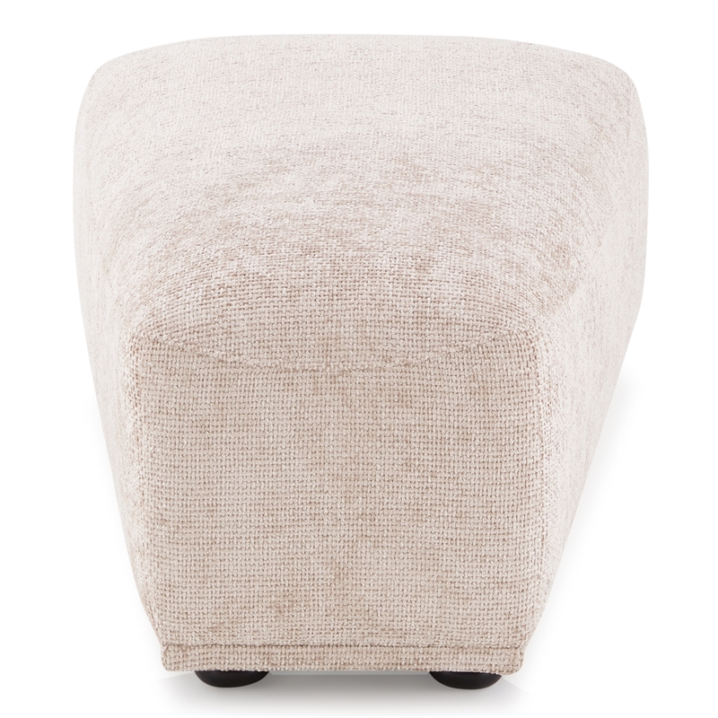 Bowery Hill Chenille Trapezoid Ottoman in Light Brown