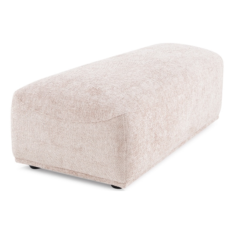 Bowery Hill Chenille Trapezoid Ottoman in Light Brown