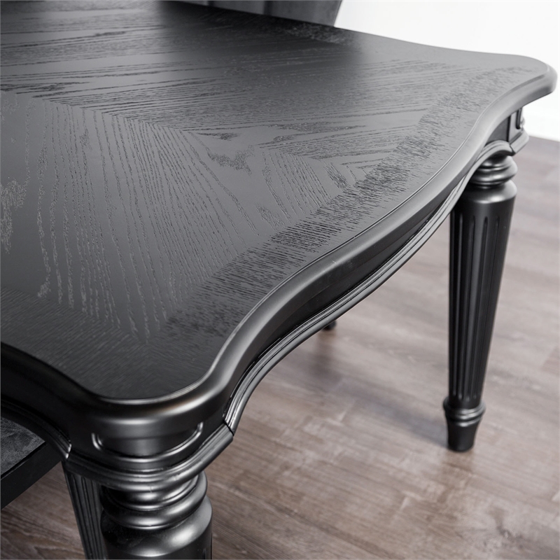 Bowery Hill Wood 84-Inch Dining Table in Black