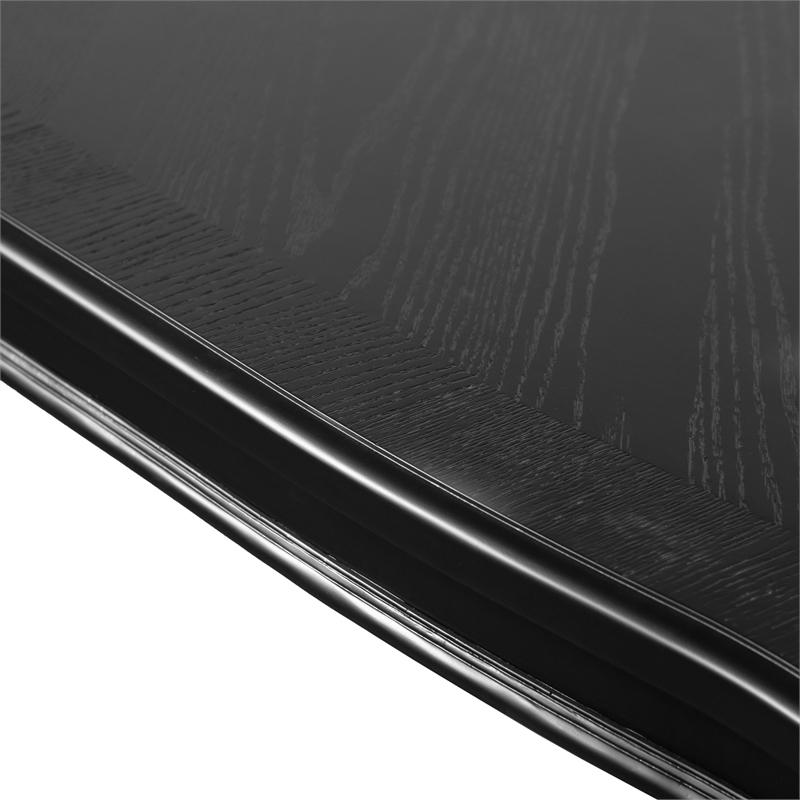 Bowery Hill Wood 84-Inch Dining Table in Black