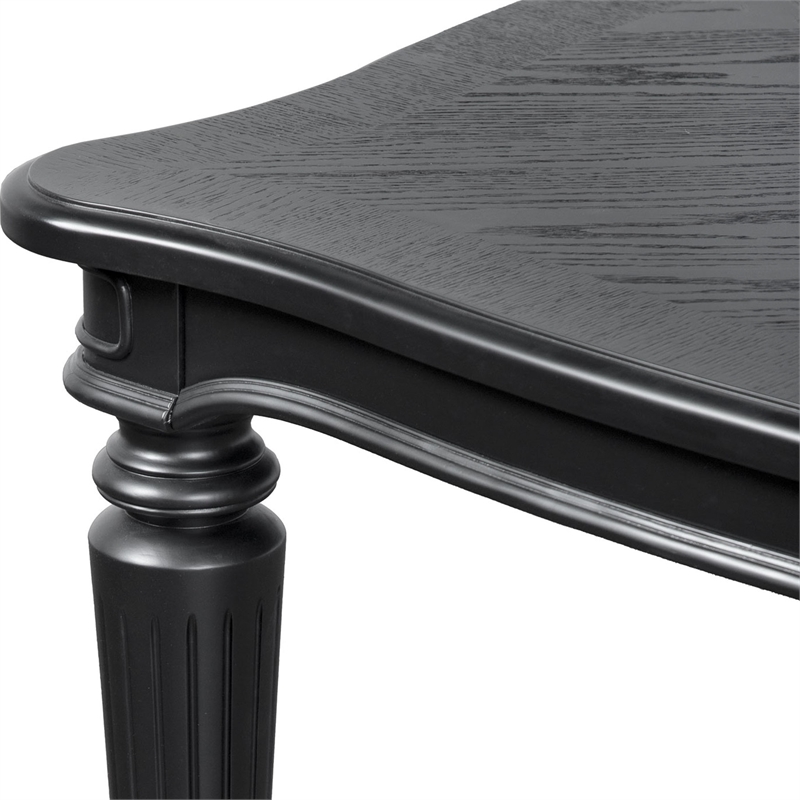 Bowery Hill Wood 84-Inch Dining Table in Black