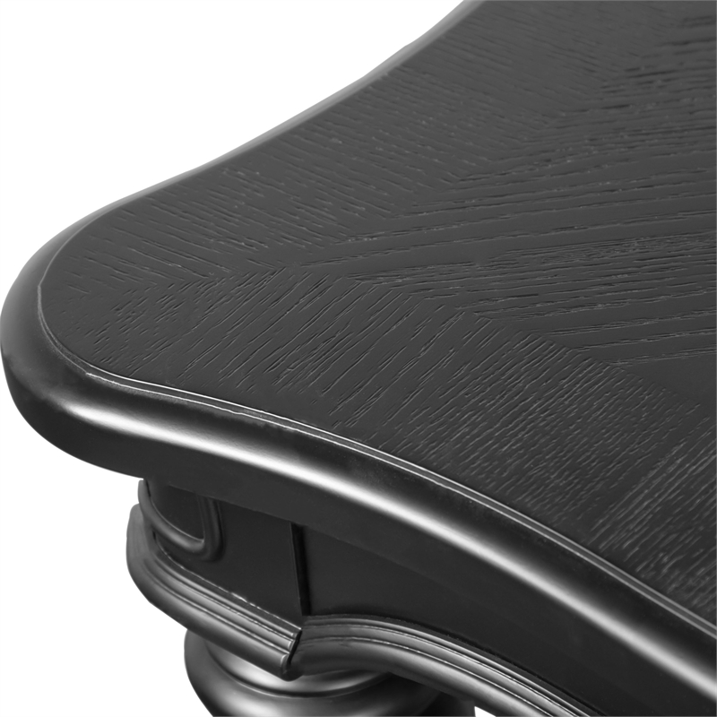 Bowery Hill Wood 84-Inch Dining Table in Black