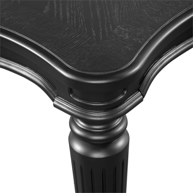 Bowery Hill Wood 84-Inch Dining Table in Black