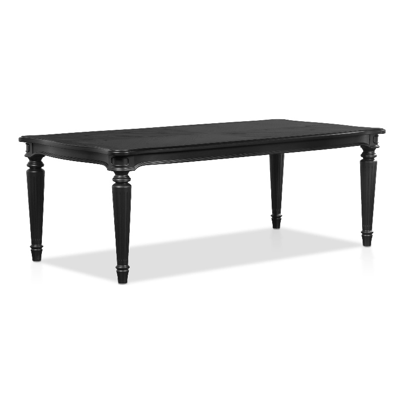 Bowery Hill Wood 84-Inch Dining Table in Black