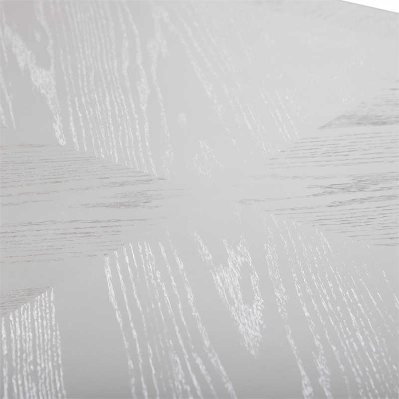 Bowery Hill Wood 84-in Dining Table in Silver Finish with Fluted Legs
