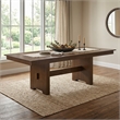Bowery Hill Extendable Rubberwood Dining Table in Walnut with Trestle Base