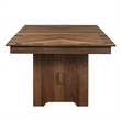 Bowery Hill Extendable Rubberwood Dining Table in Walnut with Trestle Base
