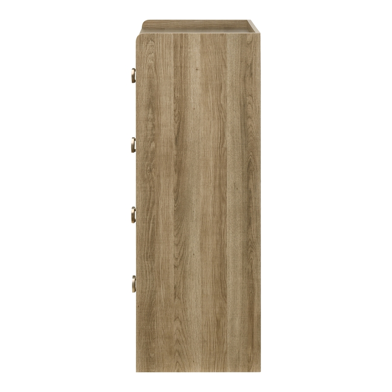 Bowery Hill 4-Drawer Chest in Dusty Oak Finish with Dovetail Detail