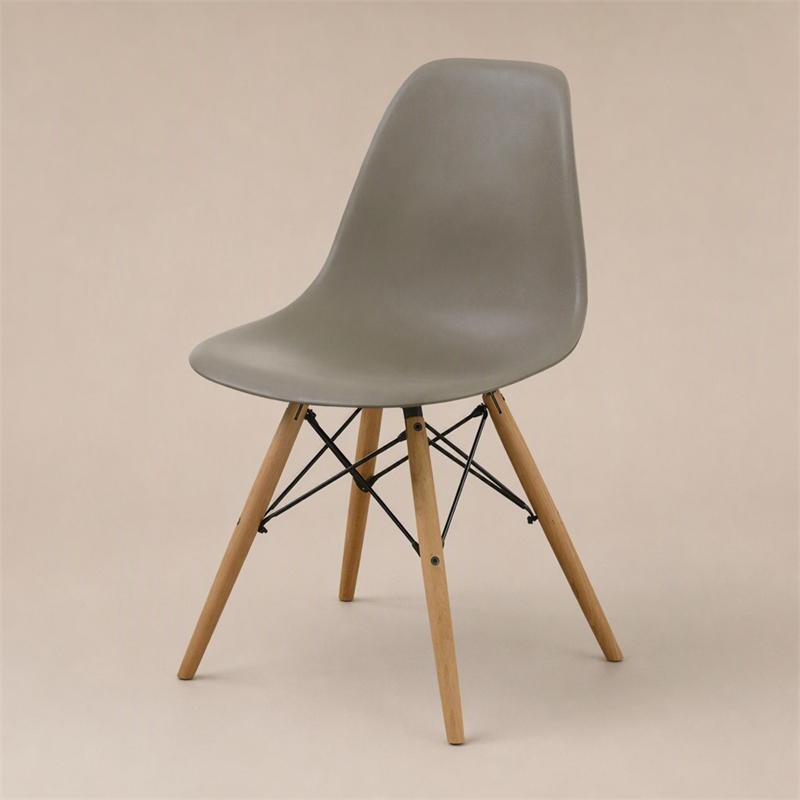 Bowery Hill Mid-Century Modern Plastic Dining Side Chairs Set of 2
