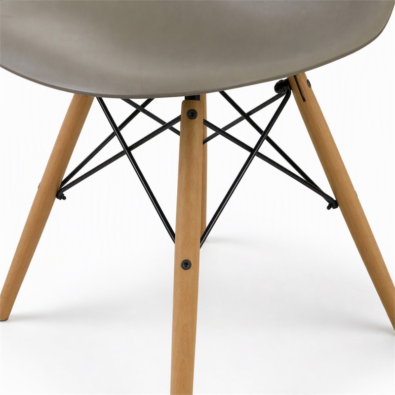 Bowery Hill Mid-Century Modern Plastic Dining Side Chairs Set of 2