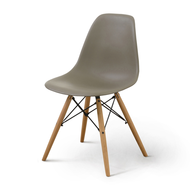 Bowery Hill Mid-Century Modern Plastic Dining Side Chairs Set of 2