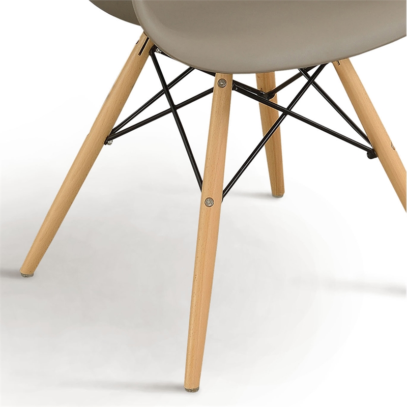 Bowery Hill Mid-Century Modern Plastic Dining Side Chairs Set of 2