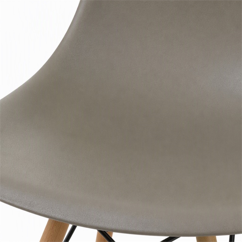 Bowery Hill Mid-Century Modern Plastic Dining Side Chairs Set of 2