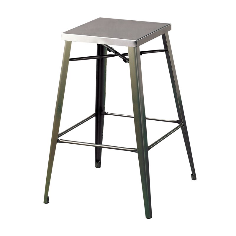 Bowery Hill 26-Inch Metal Bar Stool in Gunmetal (Set of 2)