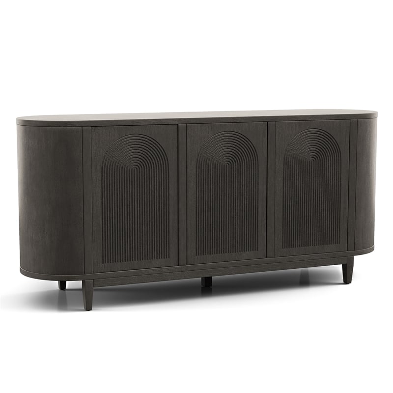 Bowery Hill Solid Wood 2-Door Server in Ash Gray