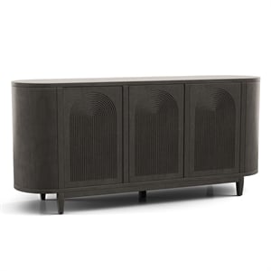 Bowery Hill Solid Wood 2-Door Server in Ash Gray