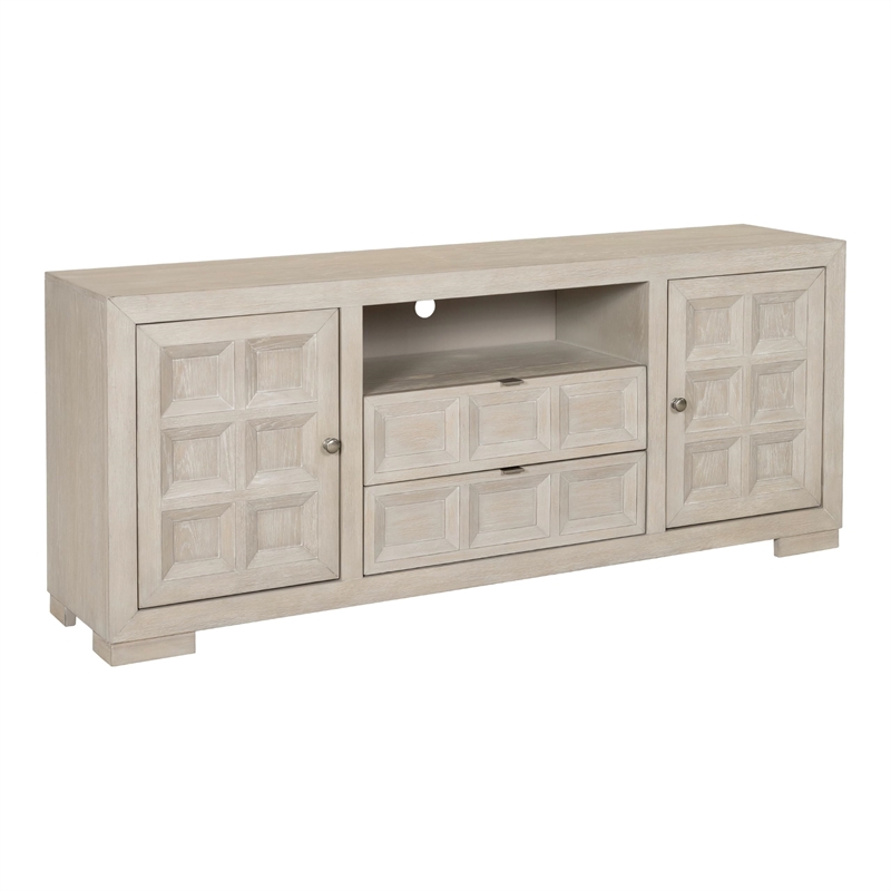 Bowery Hill Wood 2-Drawer TV Stand with Shelves in Tawny Brown