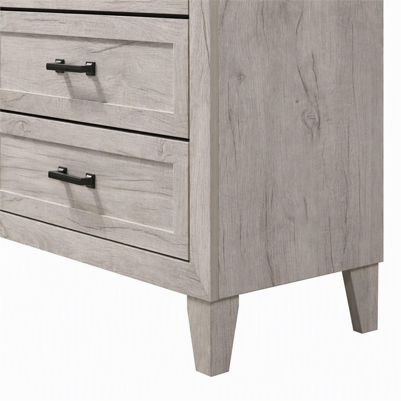 Bowery Hill 6-Drawer Wood Dresser in Washed White Finish