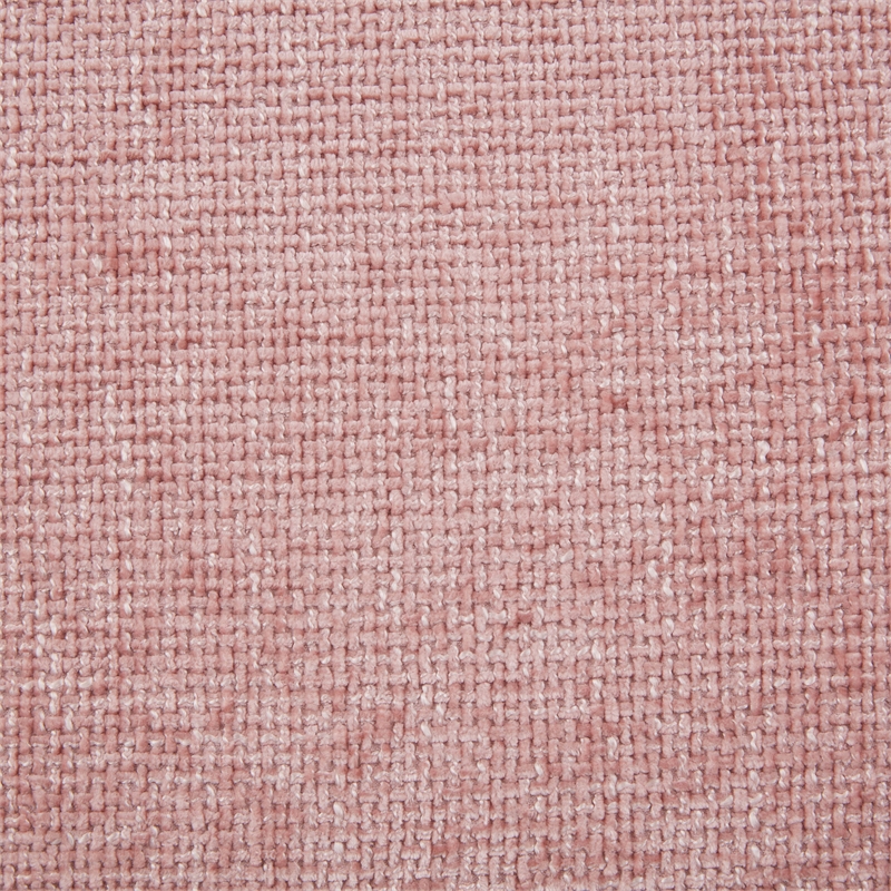 Bowery Hill Trapezoid Ottoman in Pink Chenille and Birch Wood