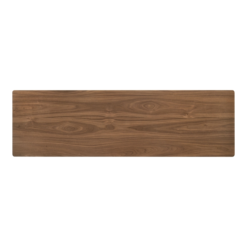 Bowery Hill Solid Wood Trestle Counter Table in Walnut Finish