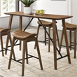 Bowery Hill Solid Wood Trestle Counter Table in Walnut Finish
