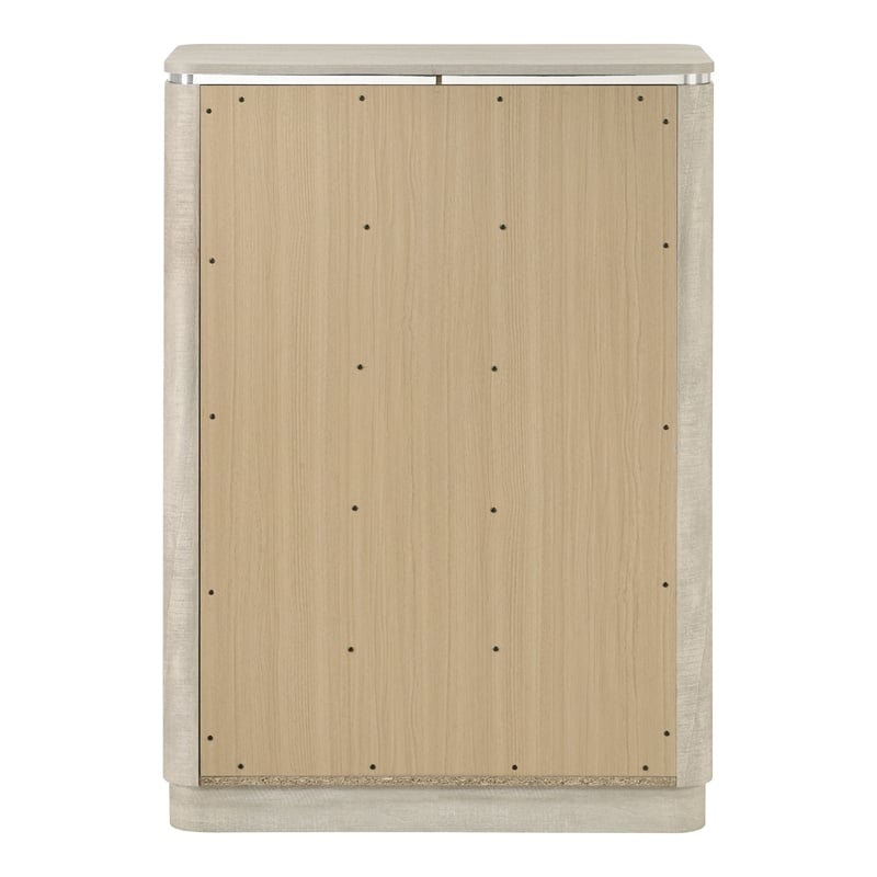 Bowery Hill Modern Solid Rubberwood 5-Drawer Chest in Dusty Gray