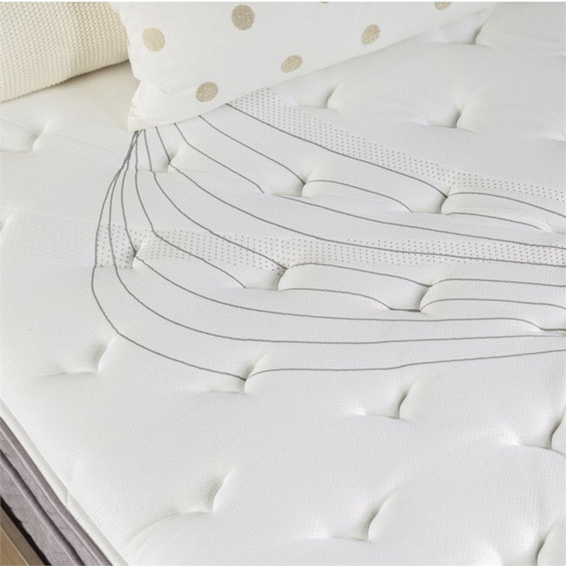 Bowery Hill Edge Queen Pocket Coil Mattress with Foam in White