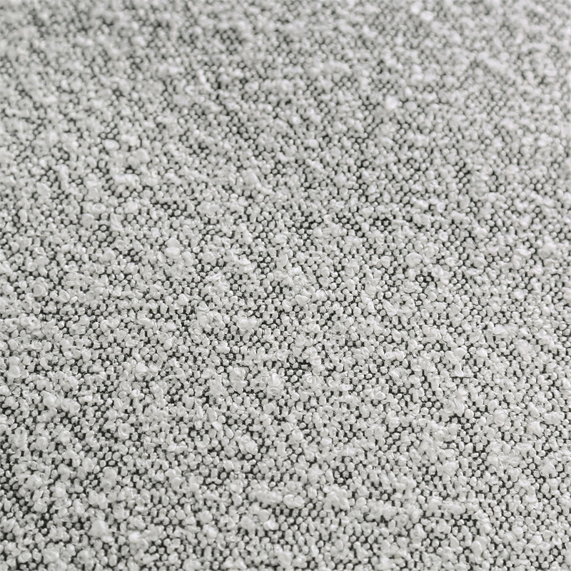Bowery Hill Boucle Fabric Tapered Trapezoid Ottoman in Light Gray