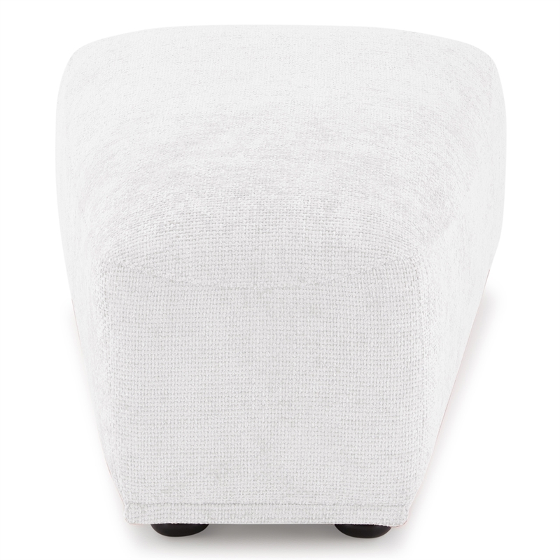 Bowery Hill Chenille Fabric Tapered Trapezoid Ottoman in White